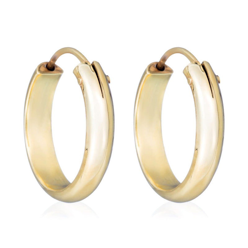 Boucles D'Oreilles "Créoles Half" 15 Mm Or Jaune 375/1000