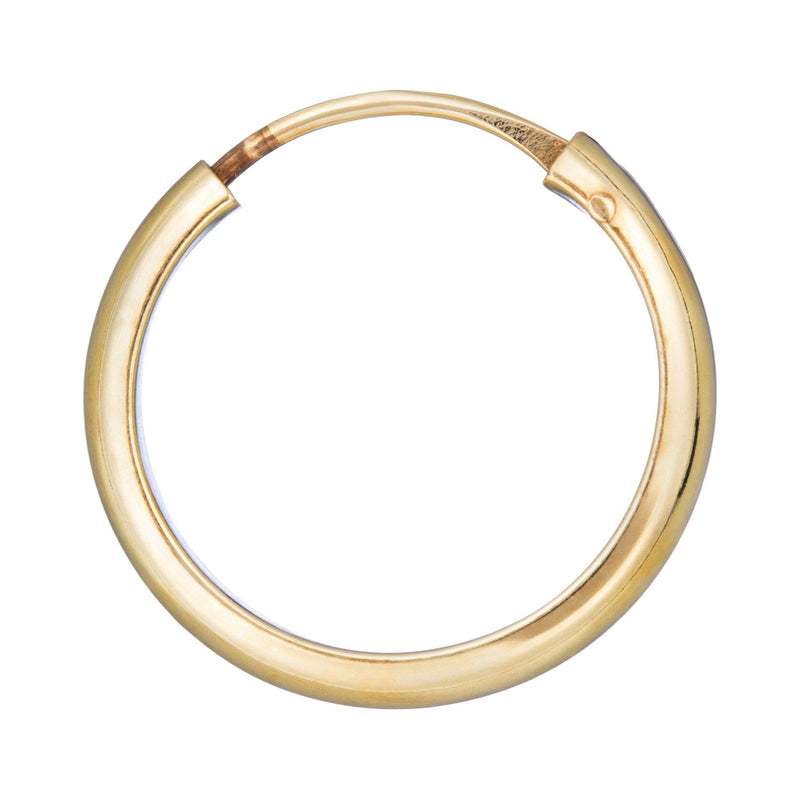 Boucles D'Oreilles "Créoles Half" 15 Mm Or Jaune 375/1000