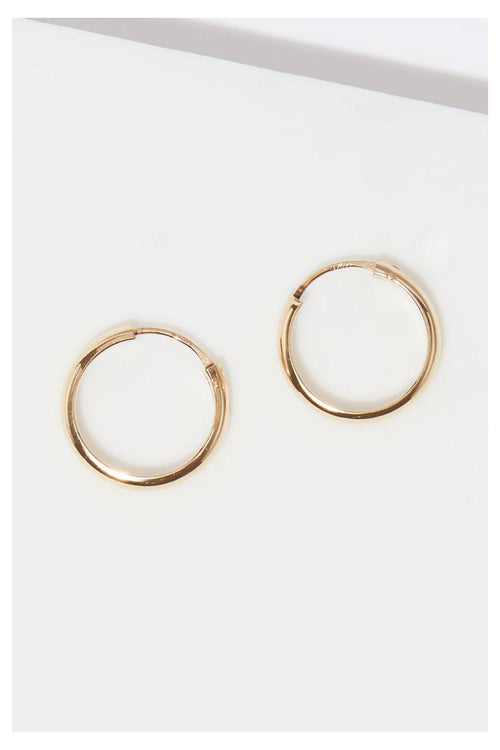 Boucles D'Oreilles "Créoles Half" 15 Mm Or Jaune 375/1000