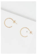 Boucles D'Oreilles "Créoles Piquées" 16 Mm Or Jaune 375/1000