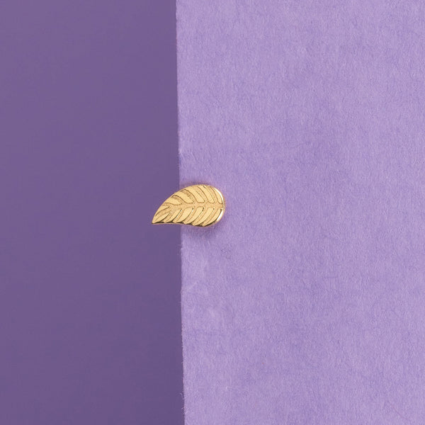 Bijou De Cartilage Unitaire "Feuille Dorée" - Or Jaune 375/1000