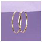 Boucles D'Oreilles "Créoles Dorées" - 50 Mm Or Jaune 375/1000