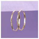 Boucles D'Oreilles "Créoles Dorées" - 50 Mm Or Jaune 375/1000