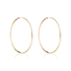 Boucles D'Oreilles "Créoles Dorées" - 50 Mm Or Jaune 375/1000