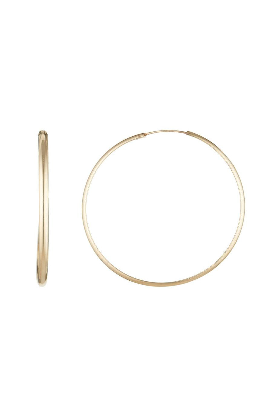 “Golden Hoop” Earrings 50 Mm 375/1000 Yellow Gold