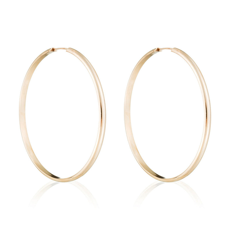 Boucles D'Oreilles "Créoles Dorées" 50 Mm Or Jaune 375/1000 - Or Jaune 375/1000