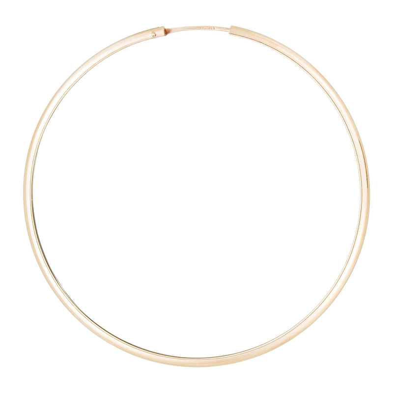 Boucles D'Oreilles "Créoles Dorées" - 50 Mm Or Jaune 375/1000