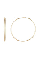 Boucles D'Oreilles "Créoles Dorées" - 50 Mm Or Jaune 375/1000