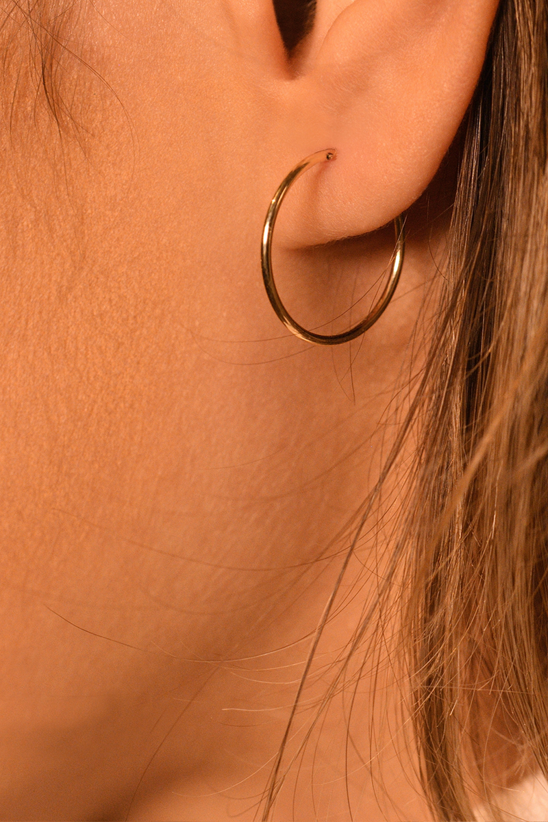 Boucles D'Oreilles "Sublimes Créoles"  20 Mm Or Jaune 375/1000
