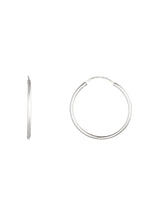 Boucles D'Oreilles "Sublime Créoles " 20 Mm Or Blanc 375/1000