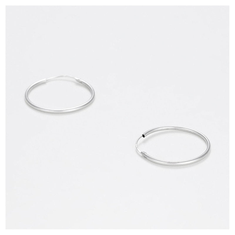 Boucles D'Oreilles "Sublime Créoles " 20 Mm Or Blanc 375/1000