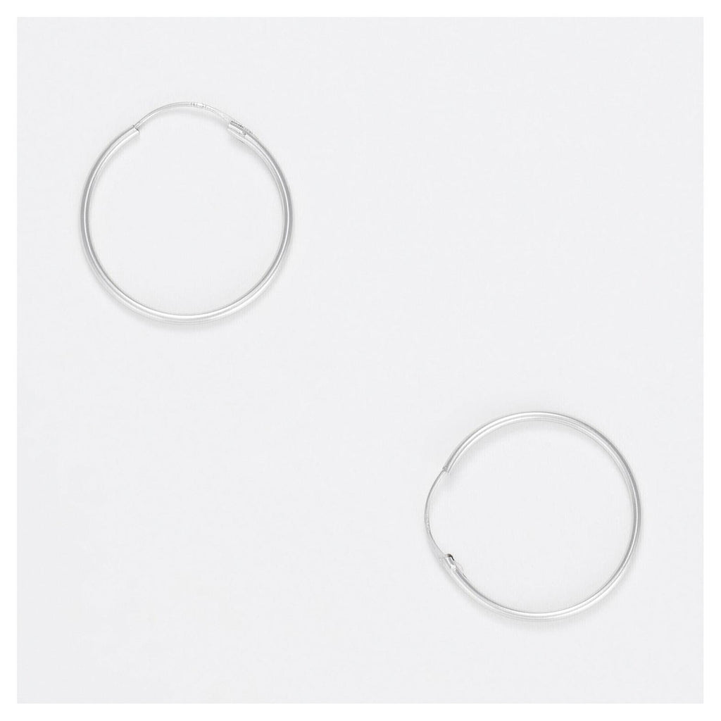 Boucles D'Oreilles "Sublime Créoles " 20 Mm Or Blanc 375/1000