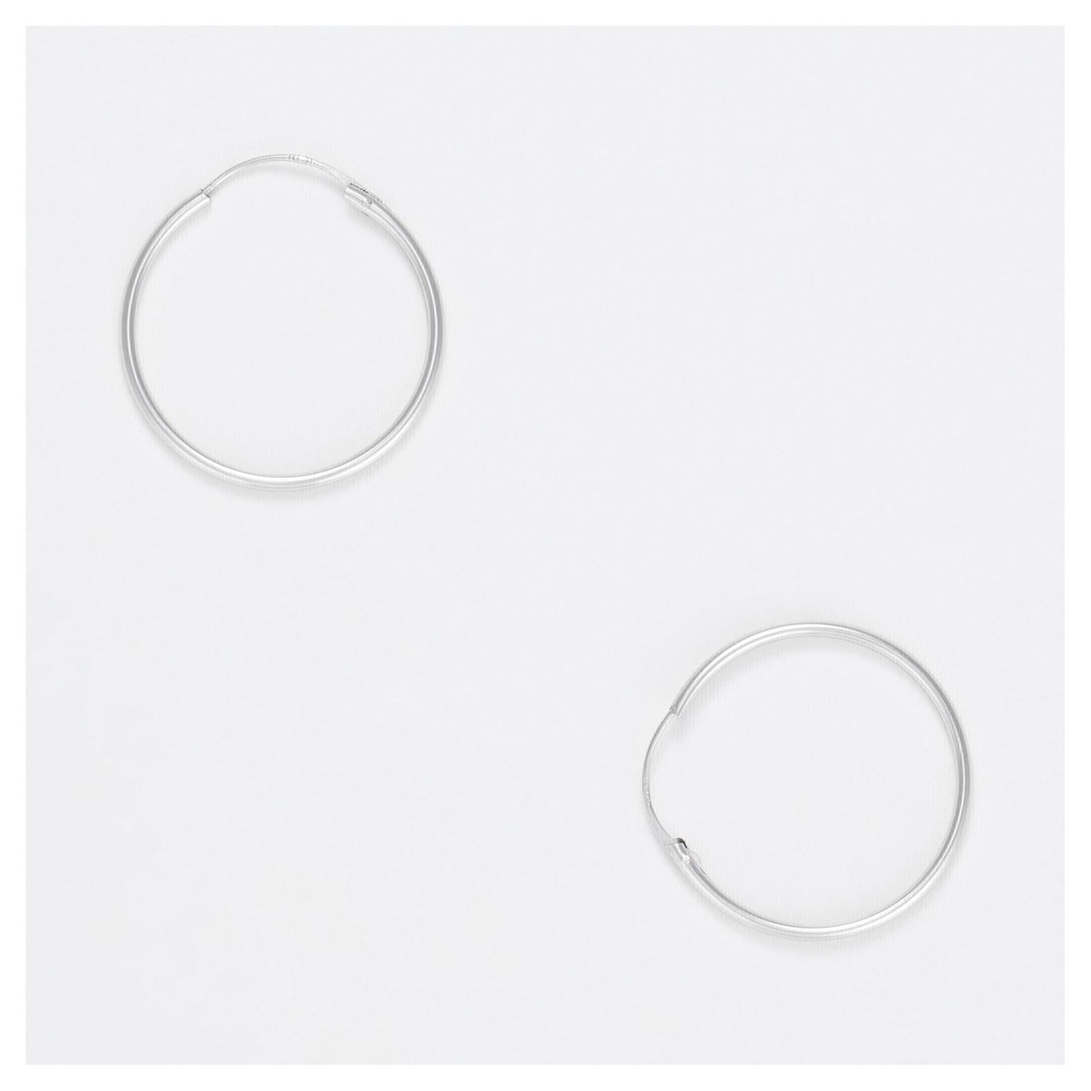 Boucles D'Oreilles "Sublime Créoles " 20 Mm Or Blanc 375/1000