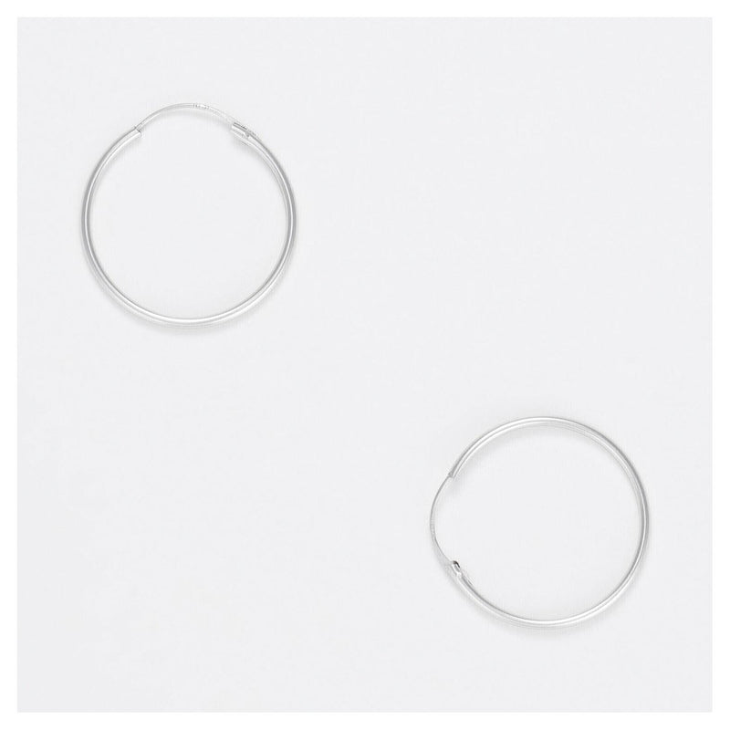 Boucles D'Oreilles "Sublime Créoles " 20 Mm Or Blanc 375/1000