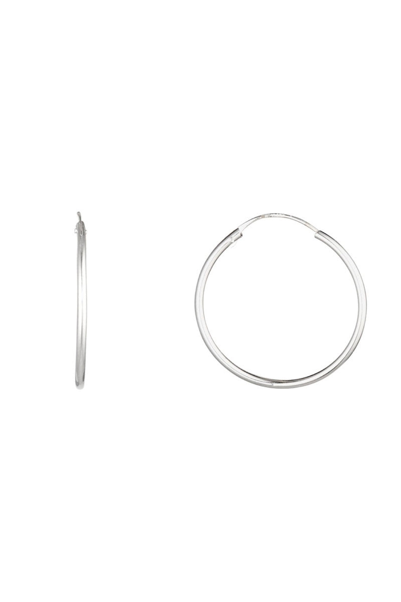 Boucles D'Oreilles "Sublime Créoles " 20 Mm Or Blanc 375/1000 - Or Blanc 375/1000