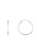Boucles D'Oreilles "Sublime Créoles " 20 Mm Or Blanc 375/1000