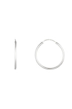 Boucles D'Oreilles "Sublime Créoles " 20 Mm Or Blanc 375/1000