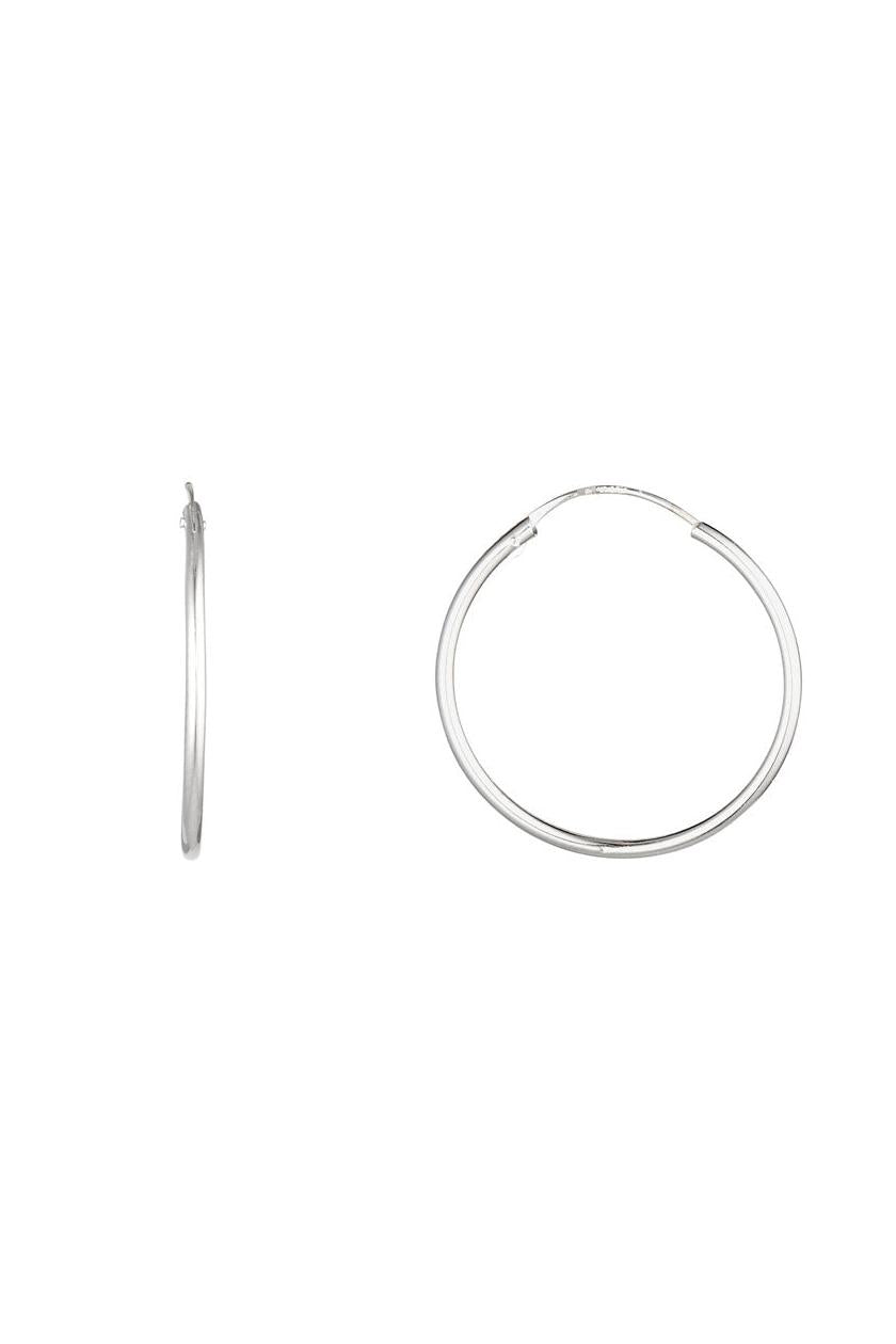 Boucles D'Oreilles "Sublime Créoles " 20 Mm Or Blanc 375/1000