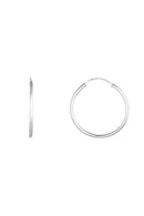 Boucles D'Oreilles "Sublime Créoles " 20 Mm Or Blanc 375/1000