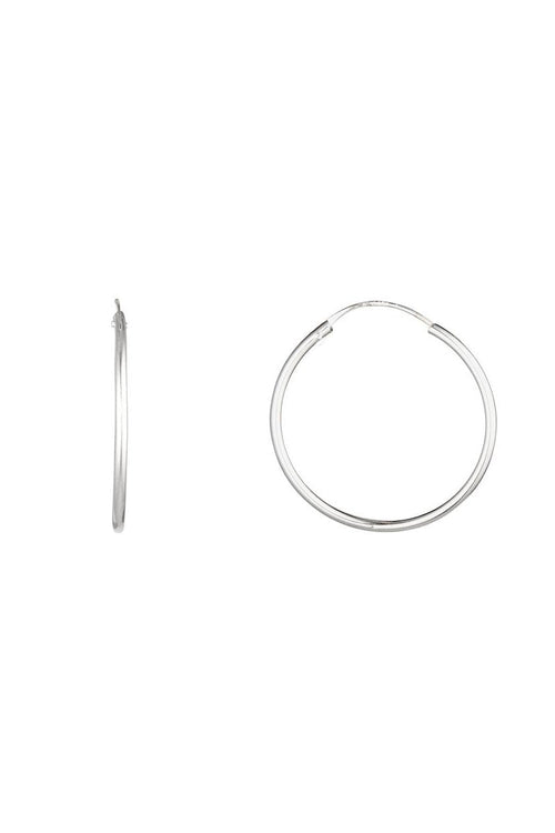 Boucles D'Oreilles "Sublime Créoles " 20 Mm Or Blanc 375/1000