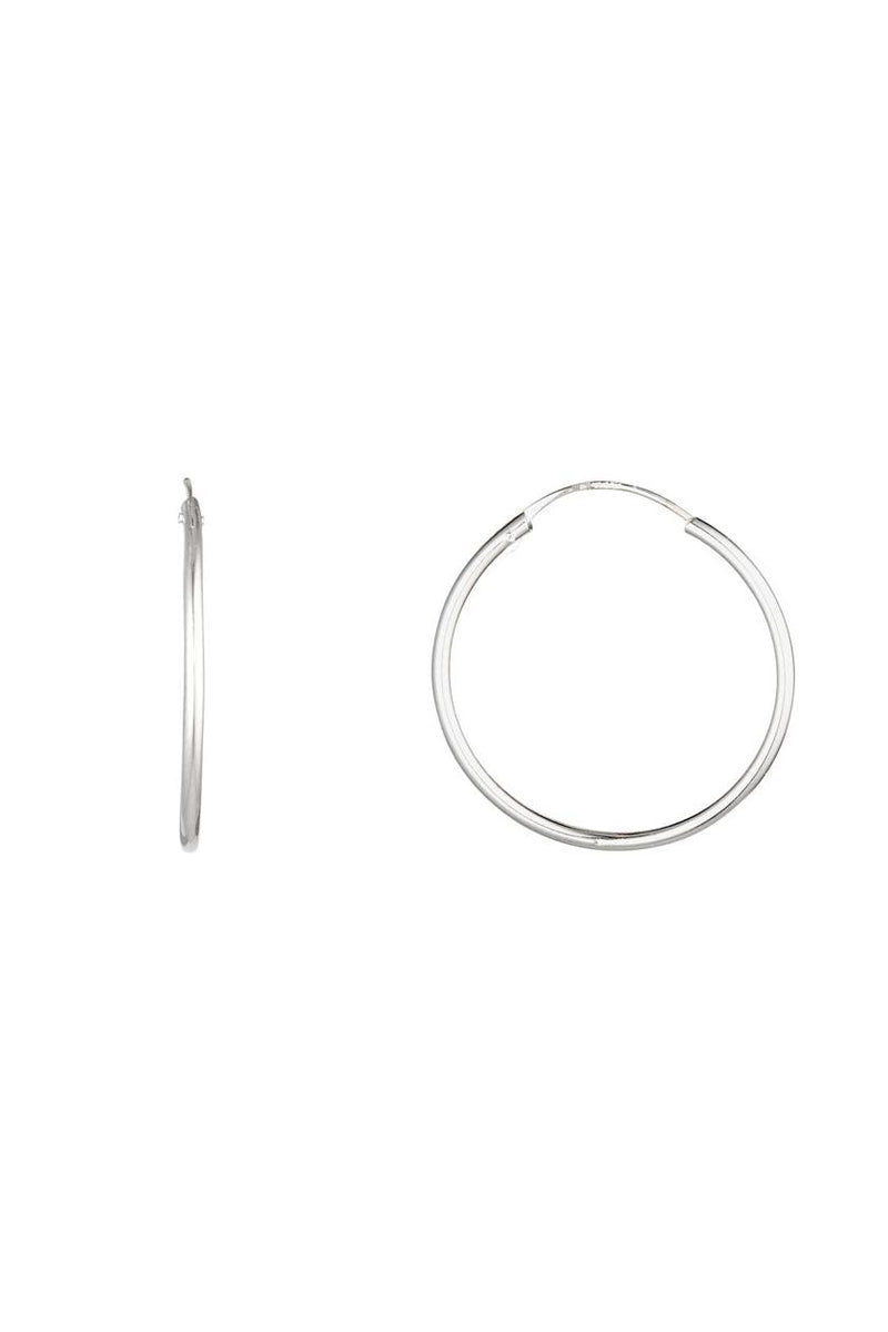 Boucles D'Oreilles "Sublime Créoles " 20 Mm Or Blanc 375/1000