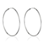 Pendientes "Aro Liso" - 30 Mm Oro Blanco 375/1000