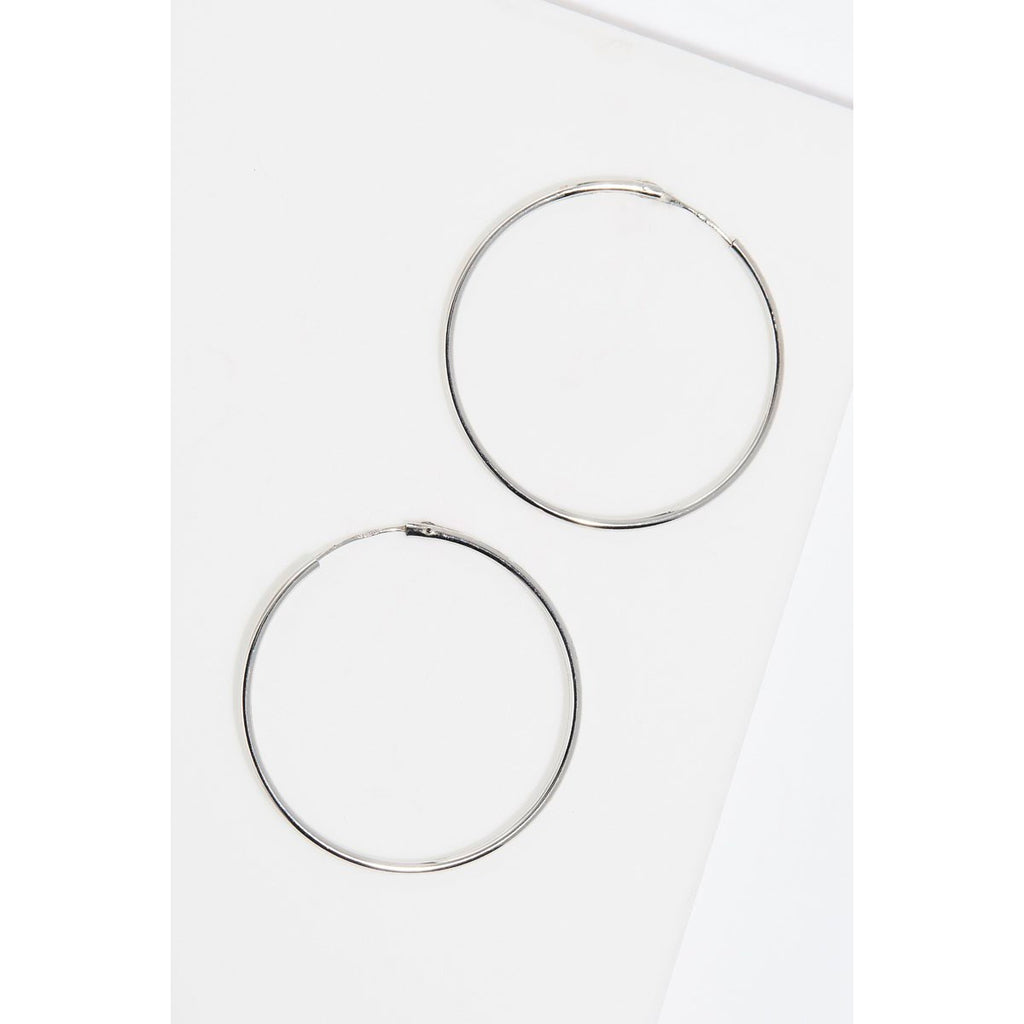 Smooth Hoop Earrings 30mm White Gold 375/1000 - White Gold 375/1000