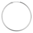 "Smooth Hoop" Earrings - 30 Mm 375/1000 White Gold