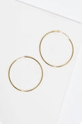 Boucles D'Oreilles "Créoles Lisses" 30 Mm - Or Jaune 375/1000