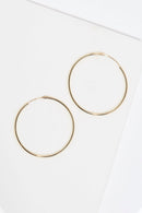 Boucles D'Oreilles "Créoles Lisses" 30 Mm - Or Jaune 375/1000