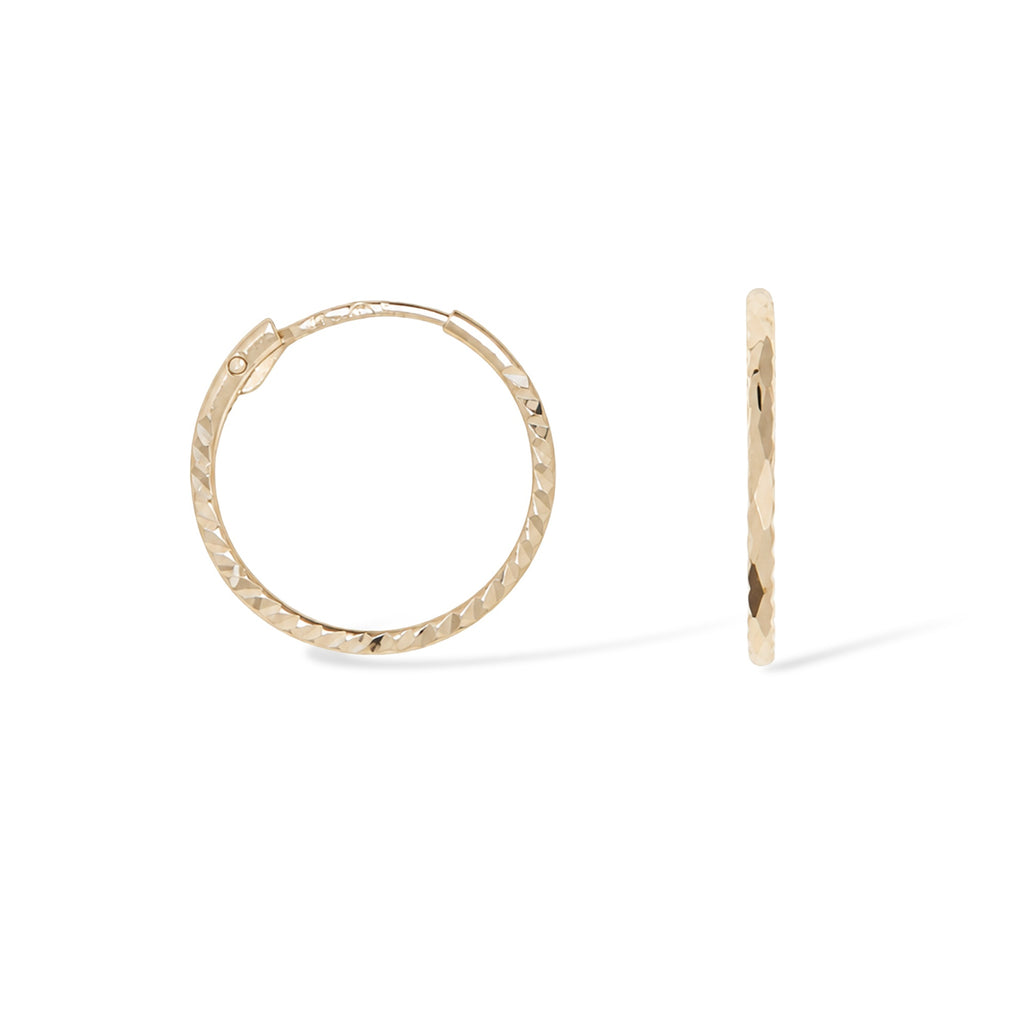 Boucles D'Oreilles "Créoles Twistées 10 Mm " Or Jaune 375/1000