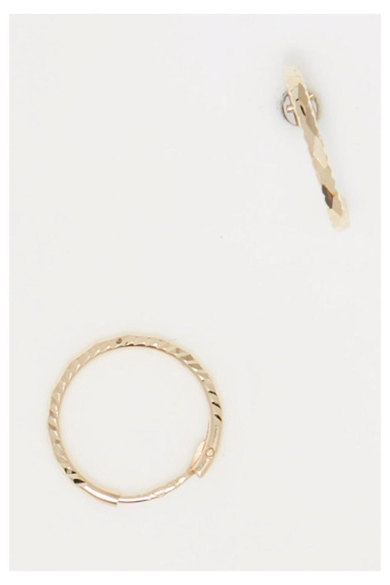 Boucles D'Oreilles "Créoles Twistées 10 Mm "Or Jaune 375/1000