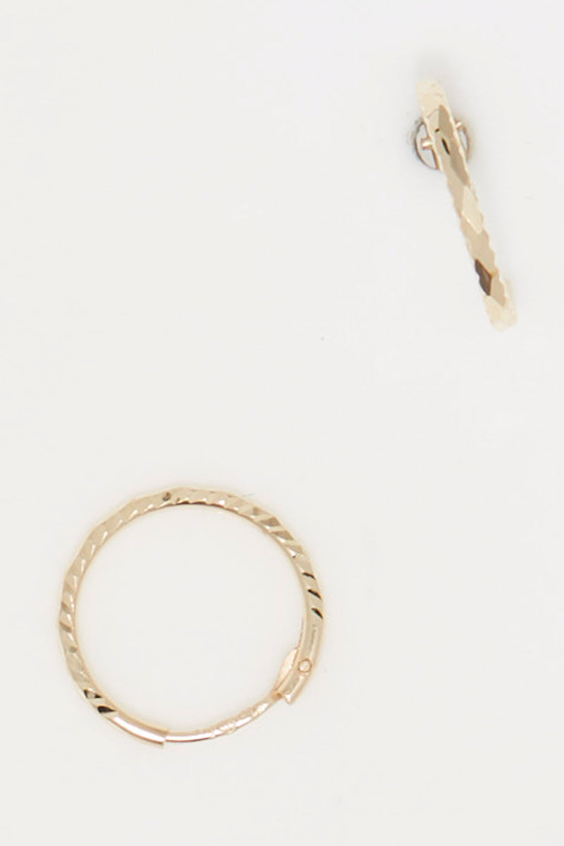 Boucles D'Oreilles "Créoles Twistées 10 Mm " Or Jaune 375/1000 - Or Jaune 375/1000