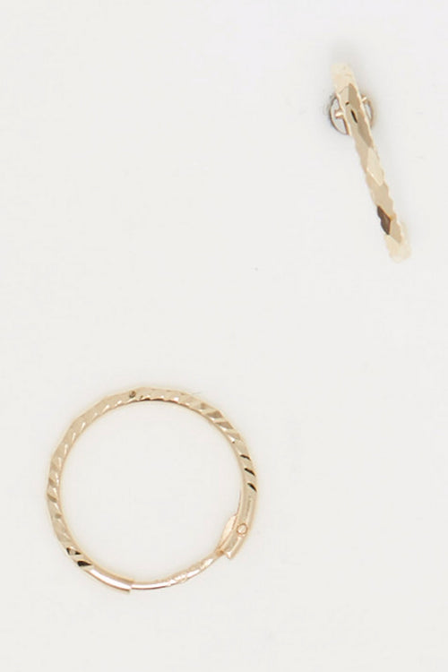 Boucles D'Oreilles "Créoles Twistées 10 Mm " Or Jaune 375/1000 - Or Jaune 375/1000