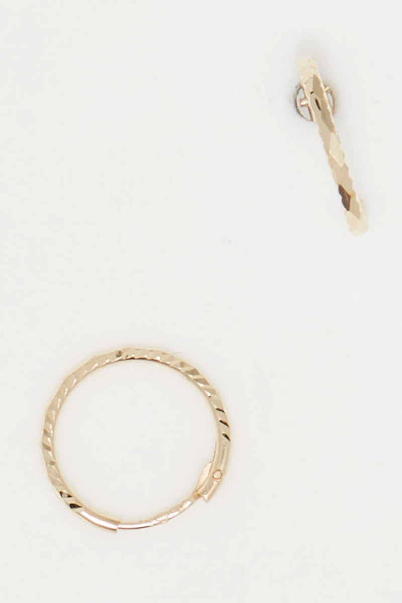 Boucles D'Oreilles "Créoles Twistées 10 Mm " Or Jaune 375/1000 - Or Jaune 375/1000