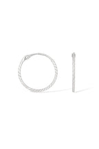 Boucles D'Oreilles "Créoles Twistées 10 Mm" Or Blanc 375/1000