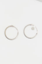 Boucles D'Oreilles "Créoles Twistées 10 Mm" Or Blanc 375/1000