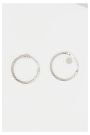 Boucles D'Oreilles "Créoles Twistées 10 Mm" - Or Blanc 375/1000