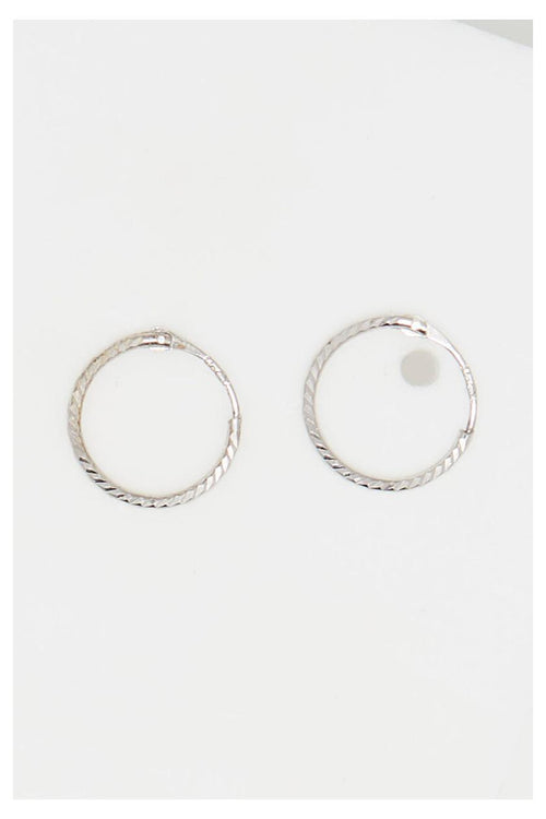 Boucles D'Oreilles "Créoles Twistées 10 Mm" - Or Blanc 375/1000