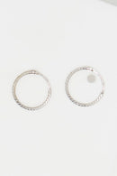 Boucles D'Oreilles "Créoles Twistées 10 Mm" Or Blanc 375/1000