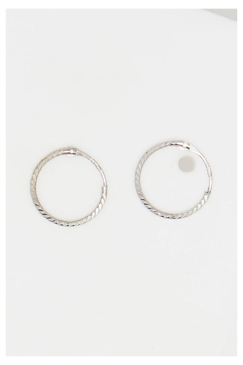 Boucles D'Oreilles "Créoles Twistées 10 Mm" - Or Blanc 375/1000