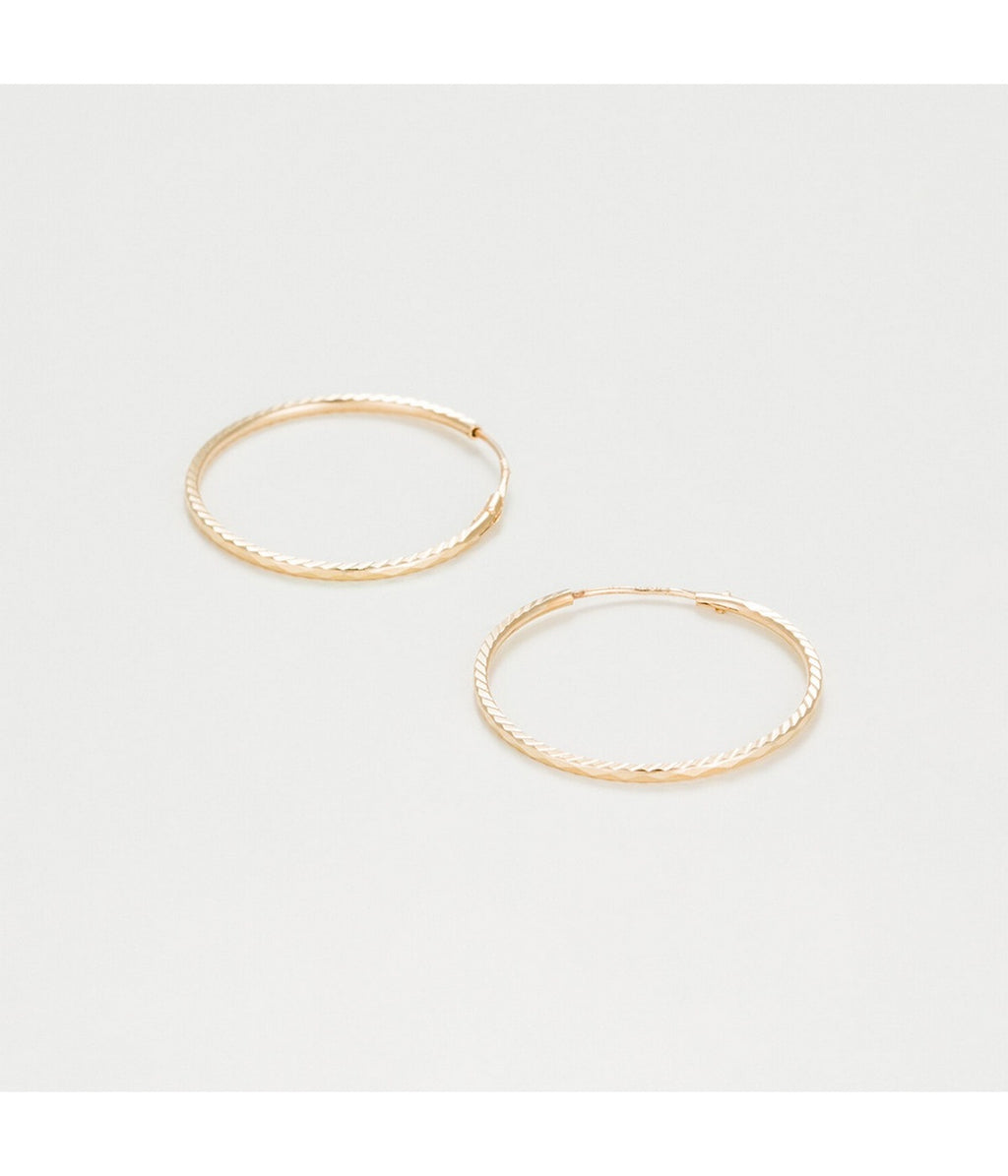 Twisted Hoop Earrings 20mm, 375/1000 Yellow Gold - 375/1000 Yellow Gold