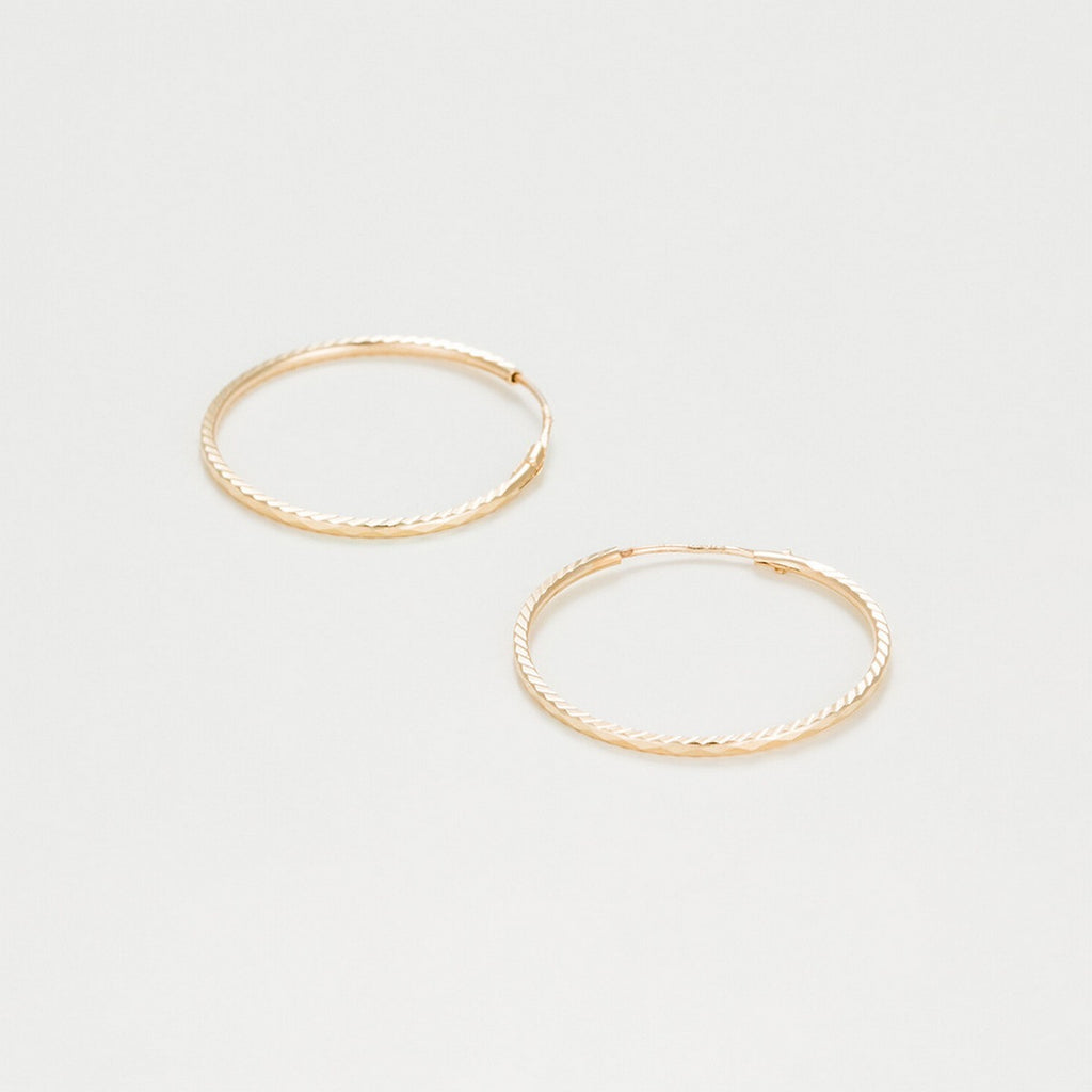 Boucles D'Oreilles "Créoles Twistées 20 Mm" Or Jaune 375/1000 - Or Jaune