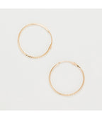 Twisted Hoop Earrings 20mm, 375/1000 Yellow Gold - 375/1000 Yellow Gold