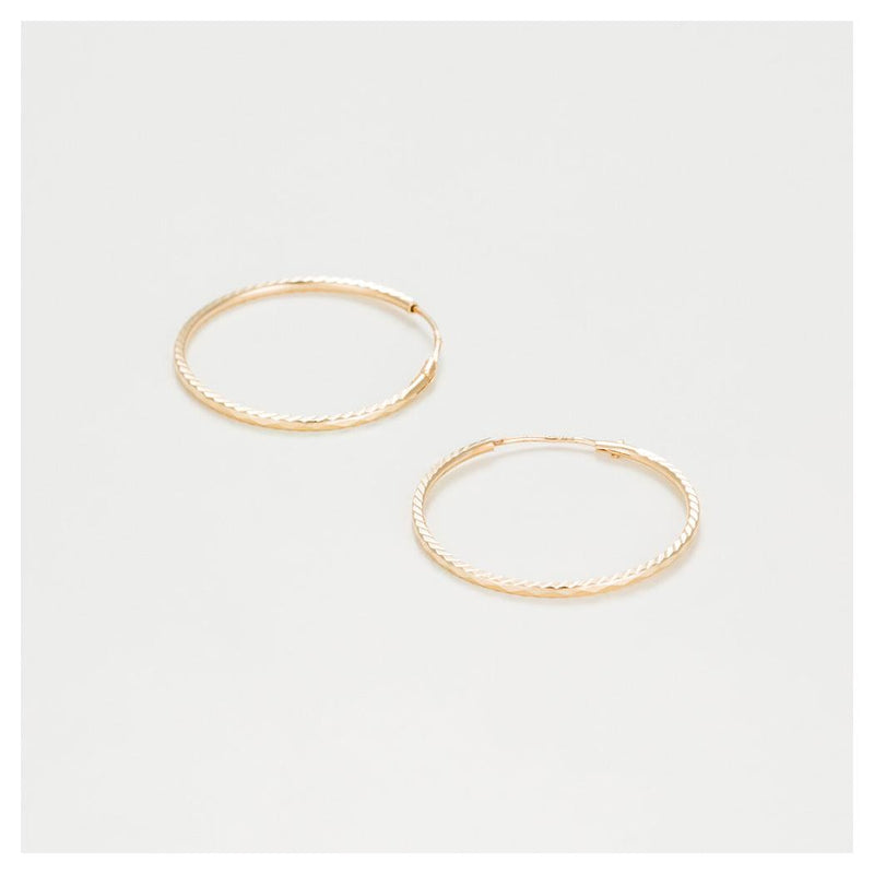 Boucles D'Oreilles "Créoles Twistées 20 Mm" Or Jaune 375/1000