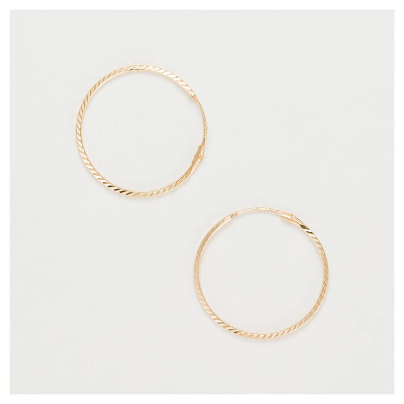 Boucles D'Oreilles "Créoles Twistées 20 Mm" Or Jaune 375/1000