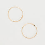 Boucles D'Oreilles "Créoles Twistées 20 Mm" Or Jaune 375/1000 - Or Jaune