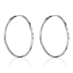 Boucles D'Oreilles "Créoles Twistées 20 Mm" Or Blanc 375/1000