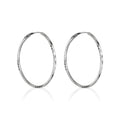 Boucles D'Oreilles "Créoles Twistées 20 Mm" Or Blanc 375/1000