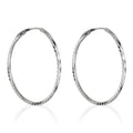 Boucles D'oreilles "Créoles Twistées" Or Blanc 375/1000